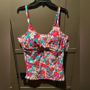 Raisins Curve Floral Multicolor Women's Swim Top Size 22W NEW